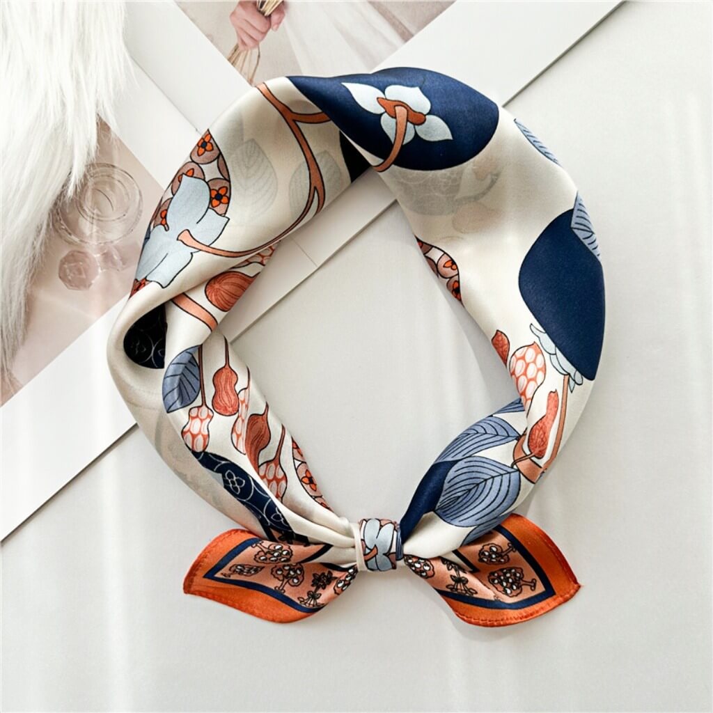 MaraSilk Pure Mulberry Silk Scarf Square Crepe Satin MS13-6