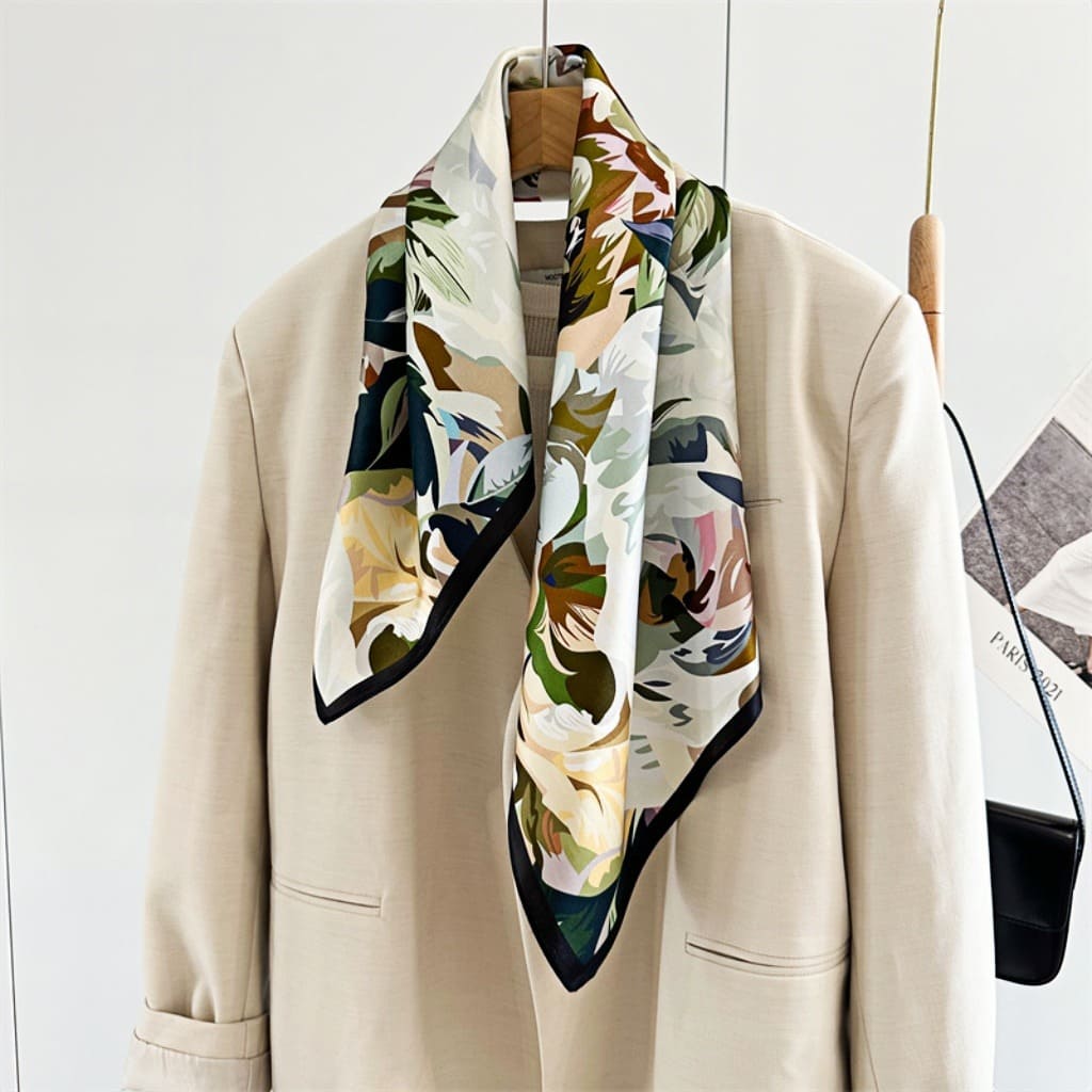 MaraSilk Pure Mulberry Silk Scarf - Square Crepe Satin MS132