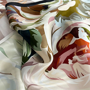 MaraSilk Pure Mulberry Silk Scarf - Square Crepe Satin MS132