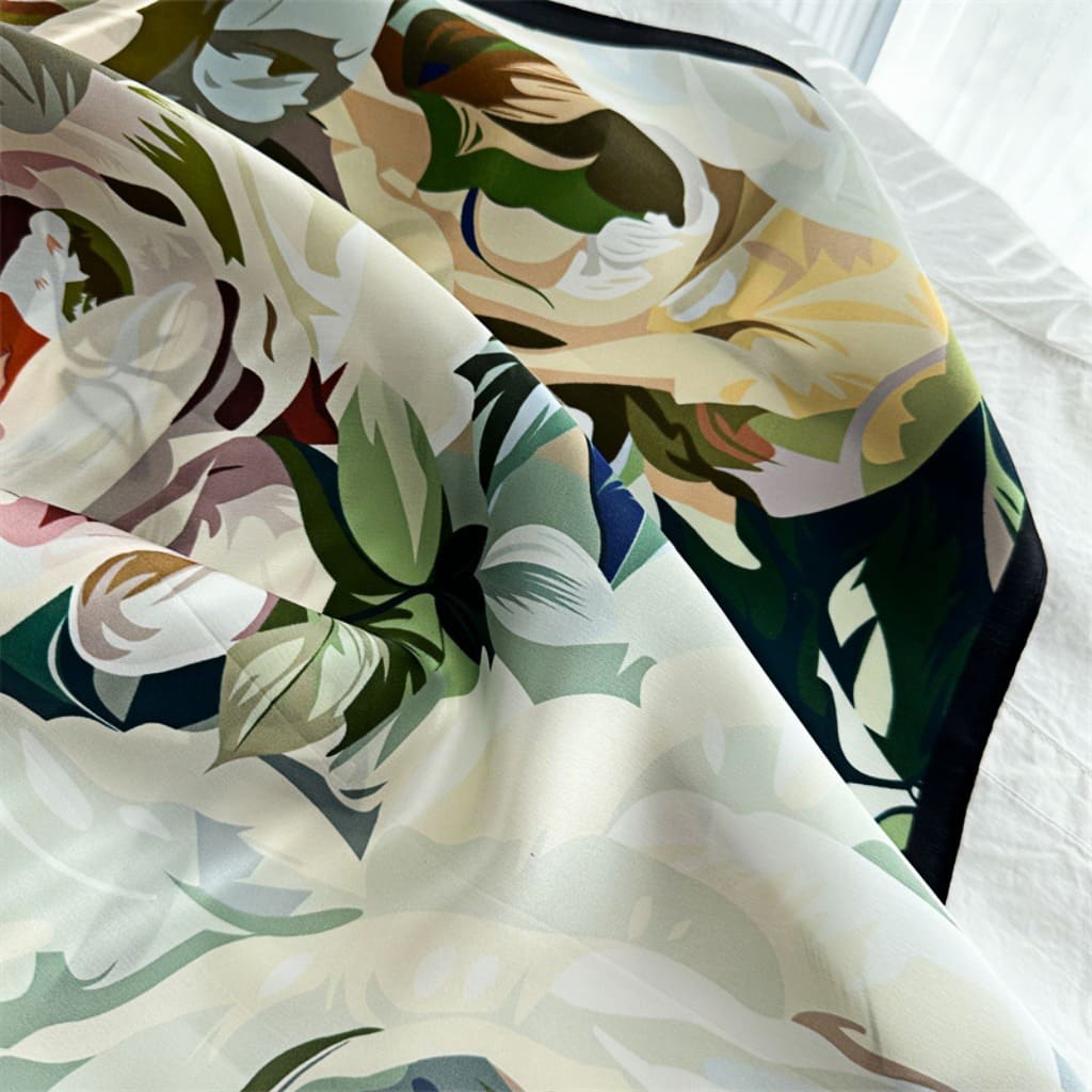 MaraSilk Pure Mulberry Silk Scarf - Square Crepe Satin MS132