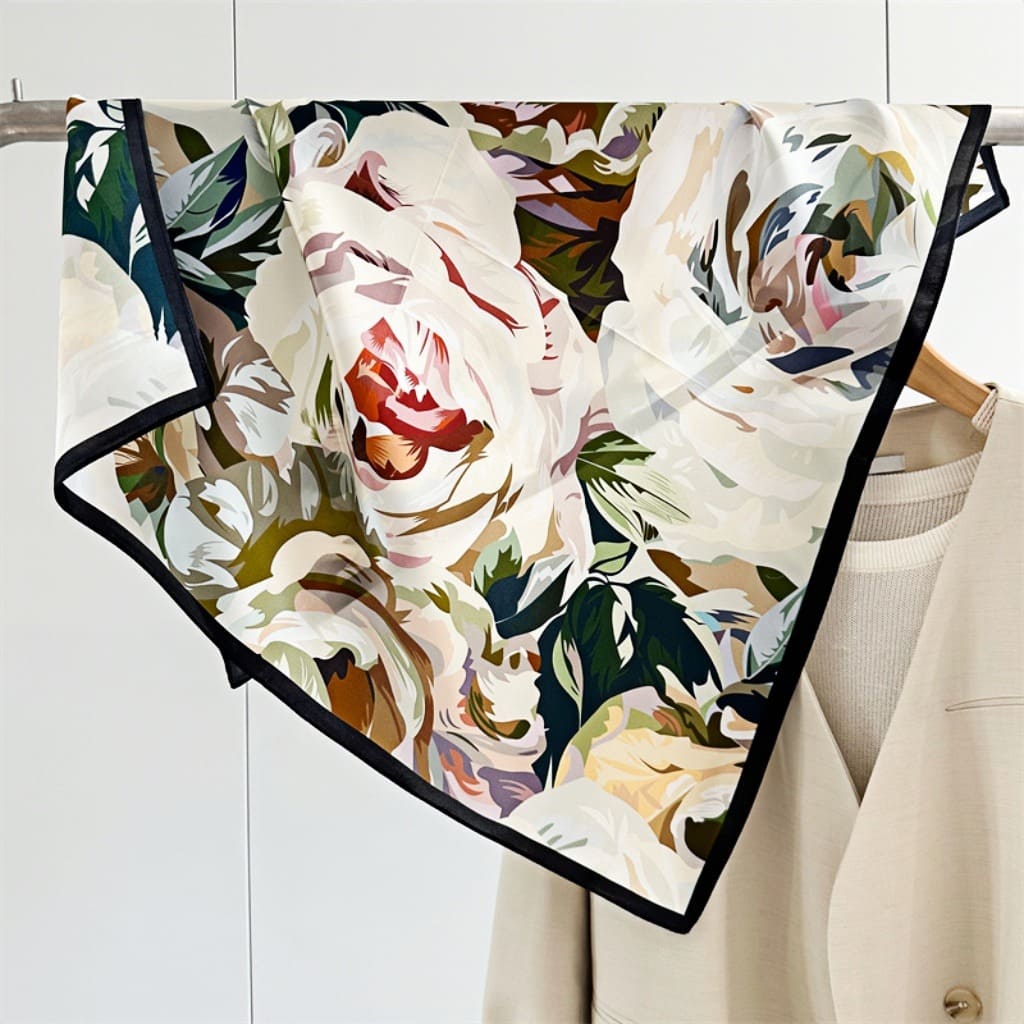 MaraSilk Pure Mulberry Silk Scarf - Square Crepe Satin MS132