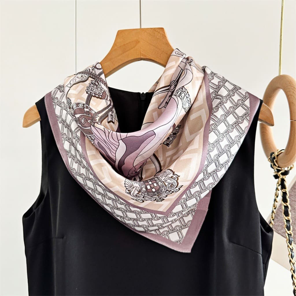 MaraSilk Pure Mulberry Silk Scarf - Square Crepe Satin MS133