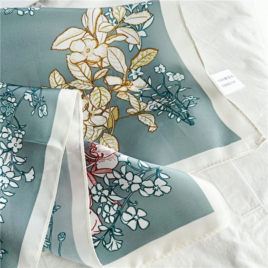 MaraSilk Pure Mulberry Silk Scarf - Square Crepe Satin MS134