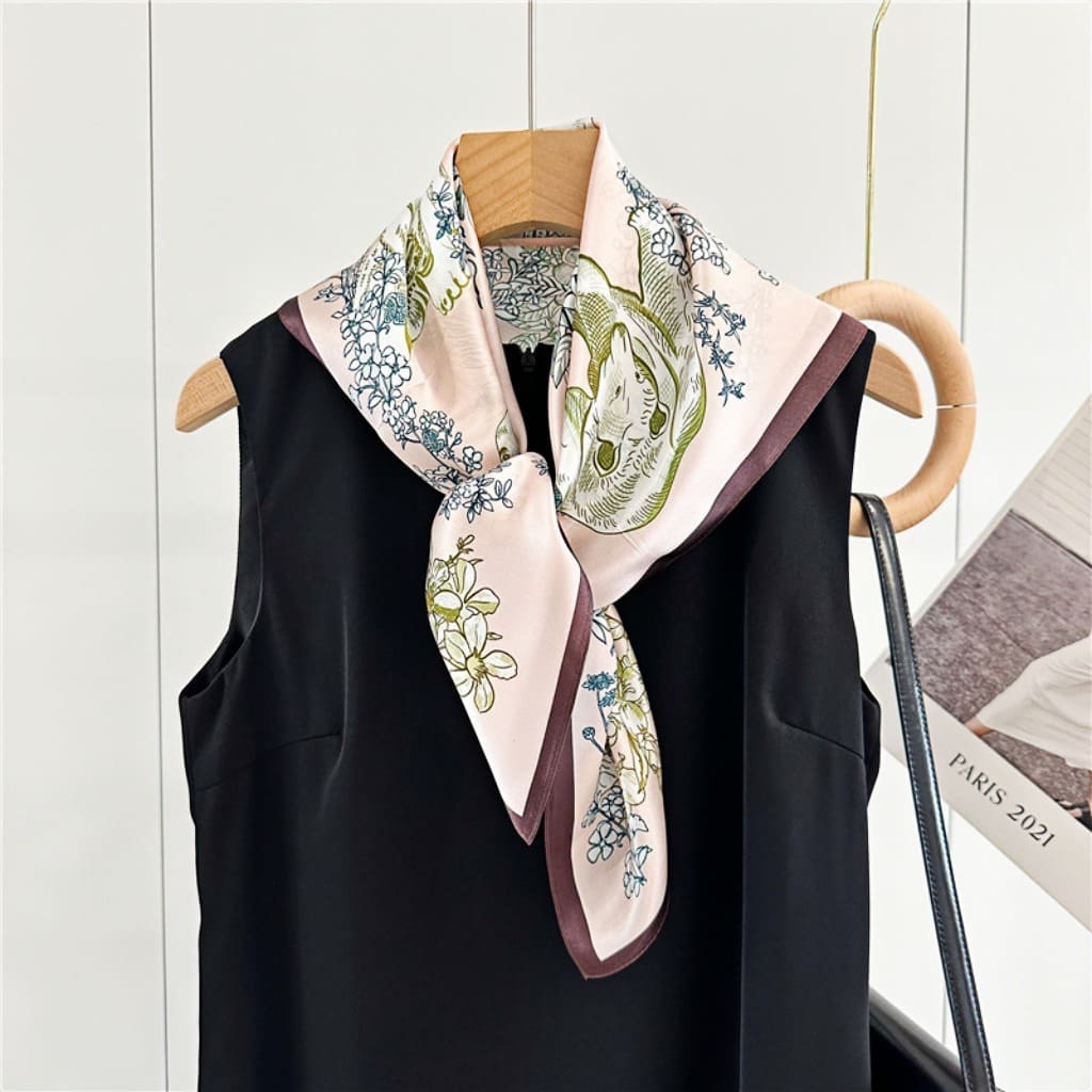 MaraSilk Pure Mulberry Silk Scarf - Square Crepe Satin MS134