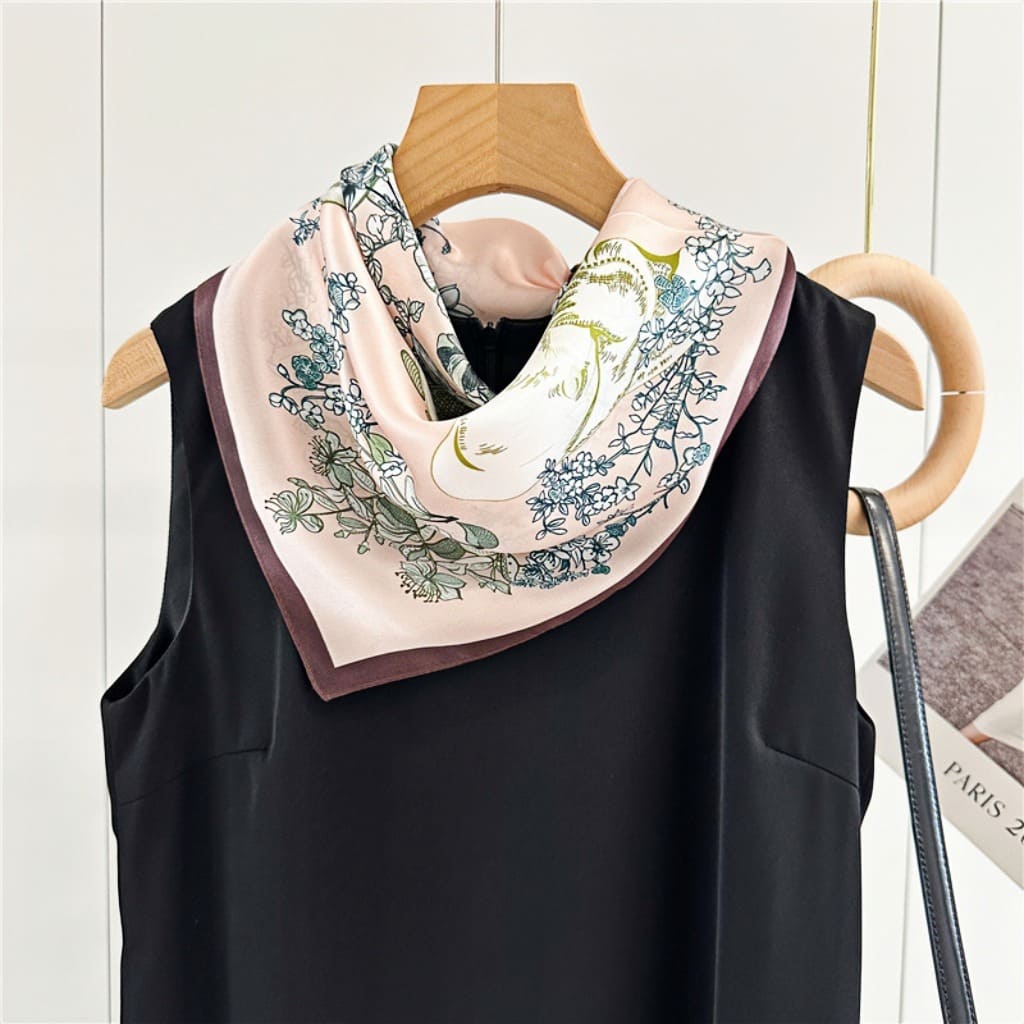 MaraSilk Pure Mulberry Silk Scarf - Square Crepe Satin MS134