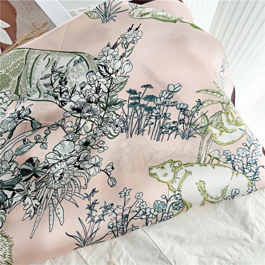 MaraSilk Pure Mulberry Silk Scarf - Square Crepe Satin MS134