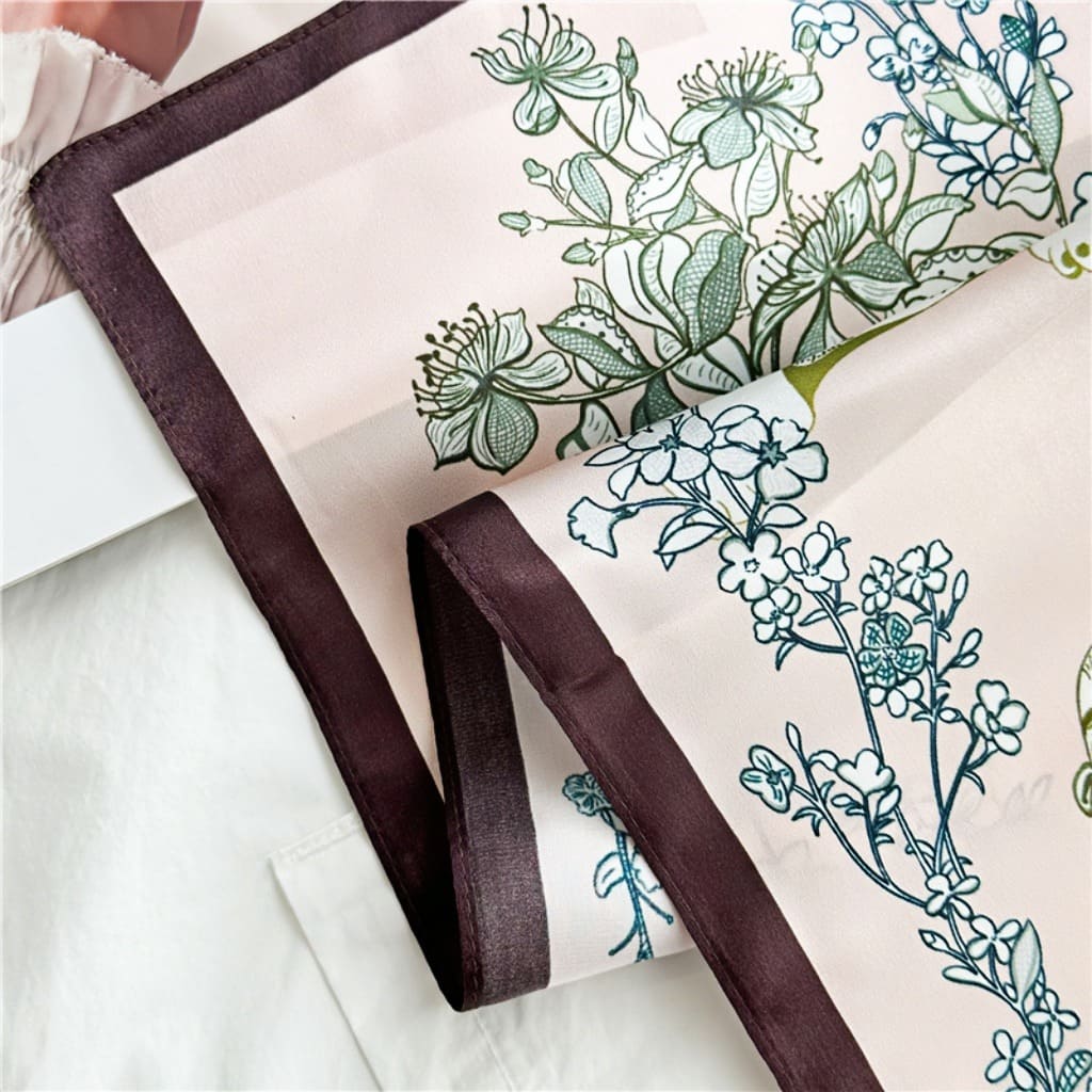 MaraSilk Pure Mulberry Silk Scarf - Square Crepe Satin MS134