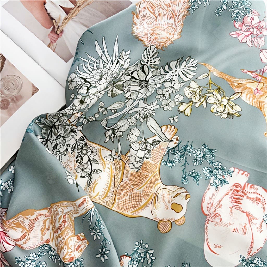 MaraSilk Pure Mulberry Silk Scarf - Square Crepe Satin MS134