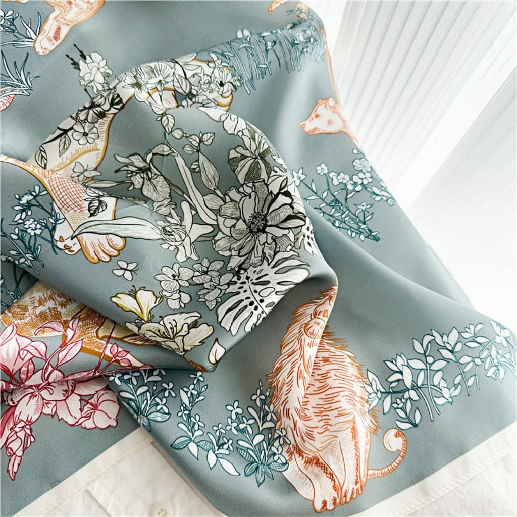 MaraSilk Pure Mulberry Silk Scarf - Square Crepe Satin MS134