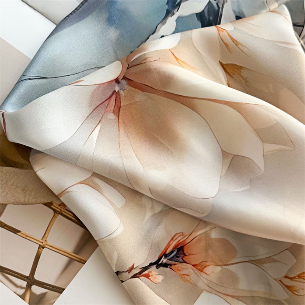 MaraSilk Pure Mulberry Silk Scarf - Square Crepe Satin MS137