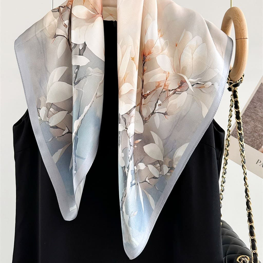 MaraSilk Pure Mulberry Silk Scarf - Square Crepe Satin MS137