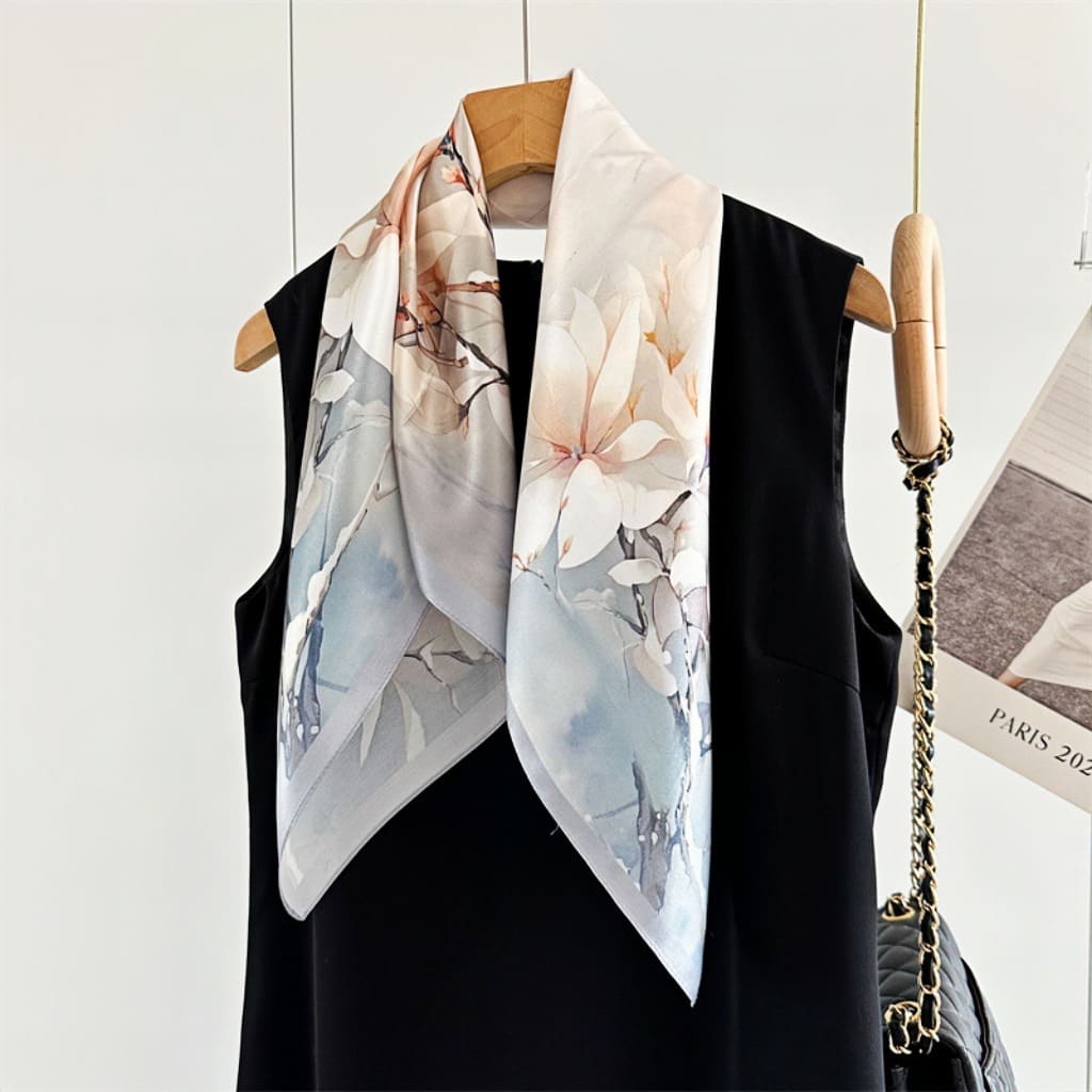 MaraSilk Pure Mulberry Silk Scarf - Square Crepe Satin MS137