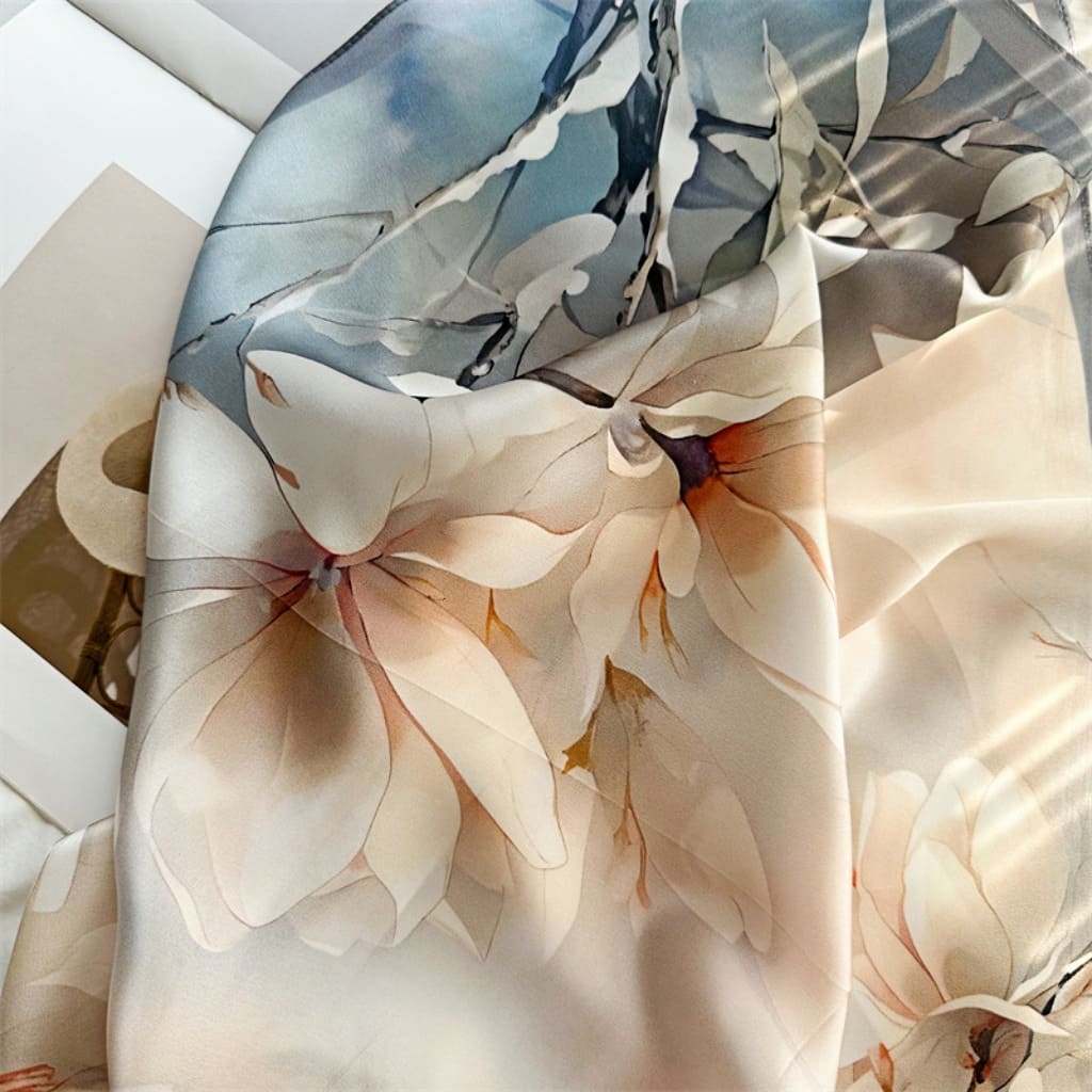 MaraSilk Pure Mulberry Silk Scarf - Square Crepe Satin MS137