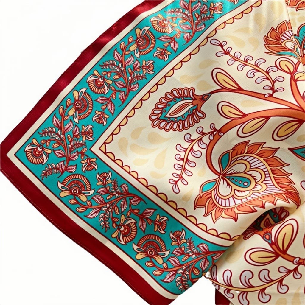 MaraSilk Pure Mulberry Silk Scarf - Square Crepe Satin MS138