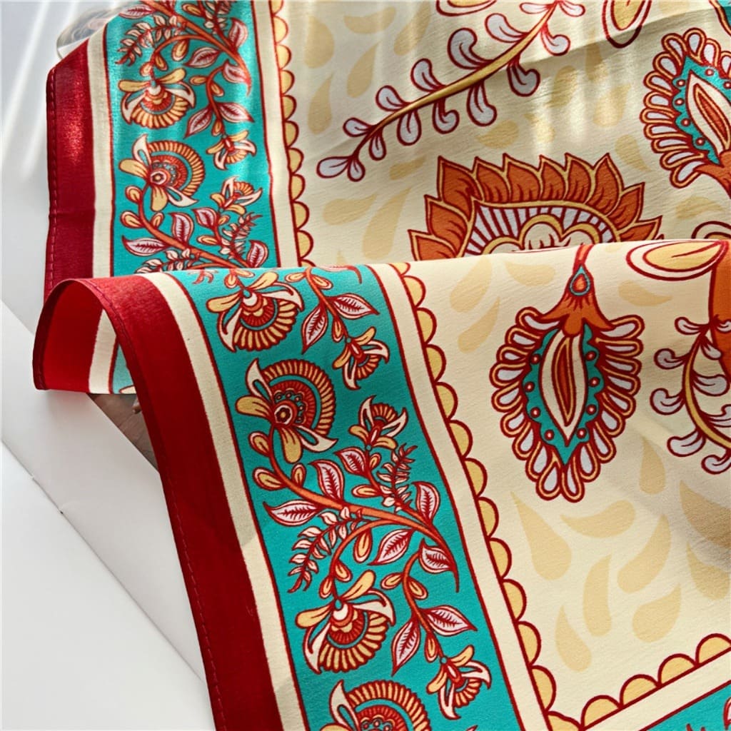 MaraSilk Pure Mulberry Silk Scarf - Square Crepe Satin MS138