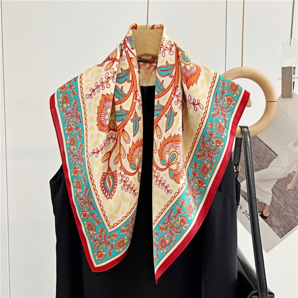 MaraSilk Pure Mulberry Silk Scarf - Square Crepe Satin MS138