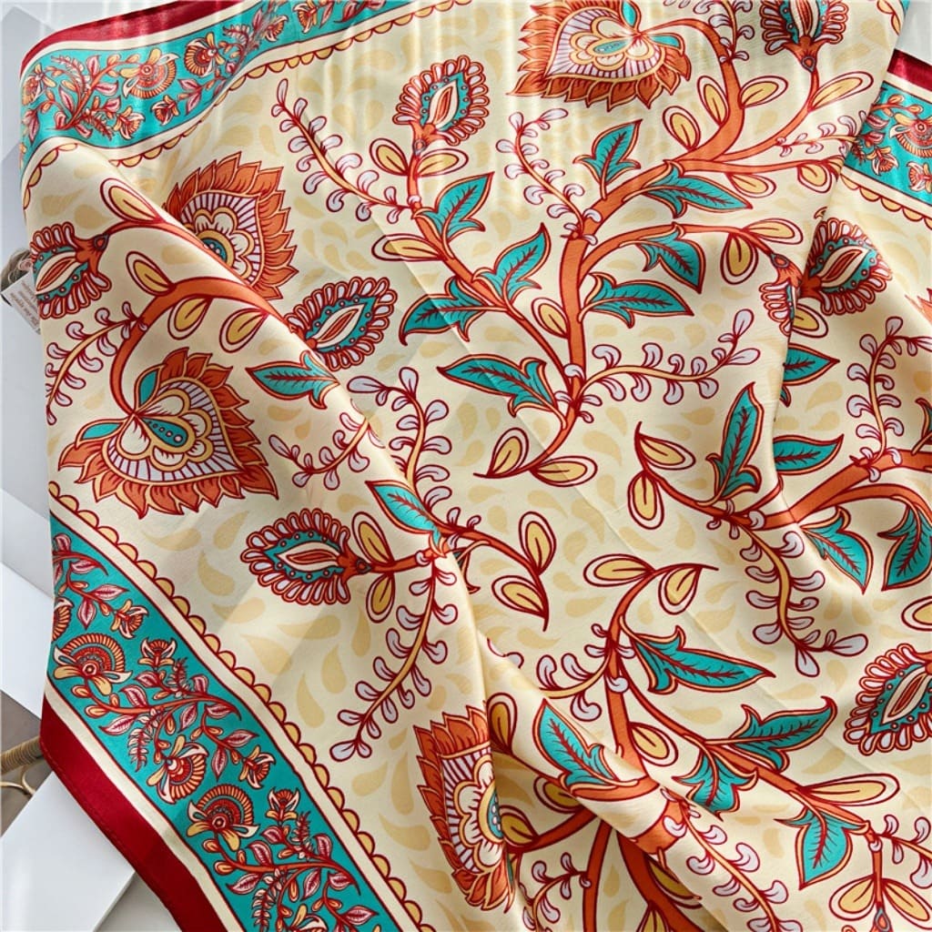 MaraSilk Pure Mulberry Silk Scarf - Square Crepe Satin MS138