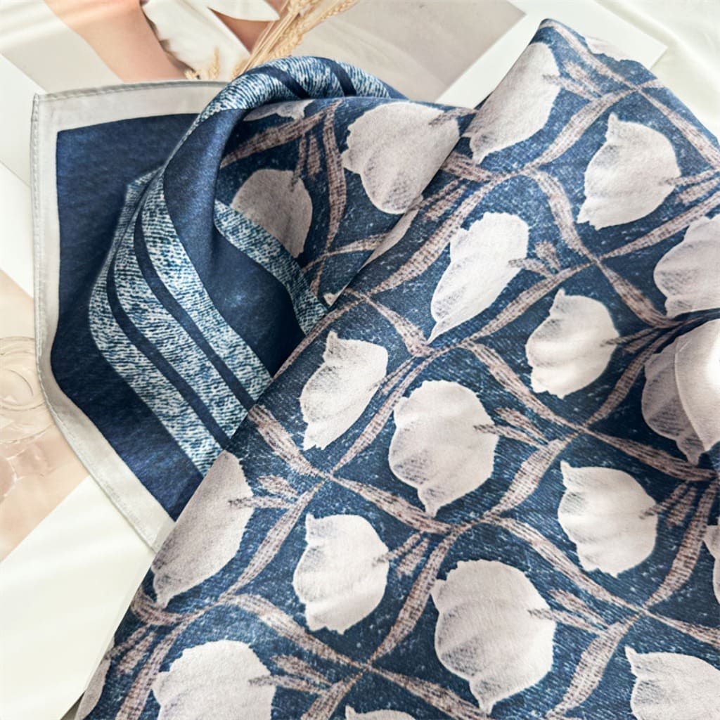 MaraSilk Pure Mulberry Silk Scarf - Square Crepe Satin MS139