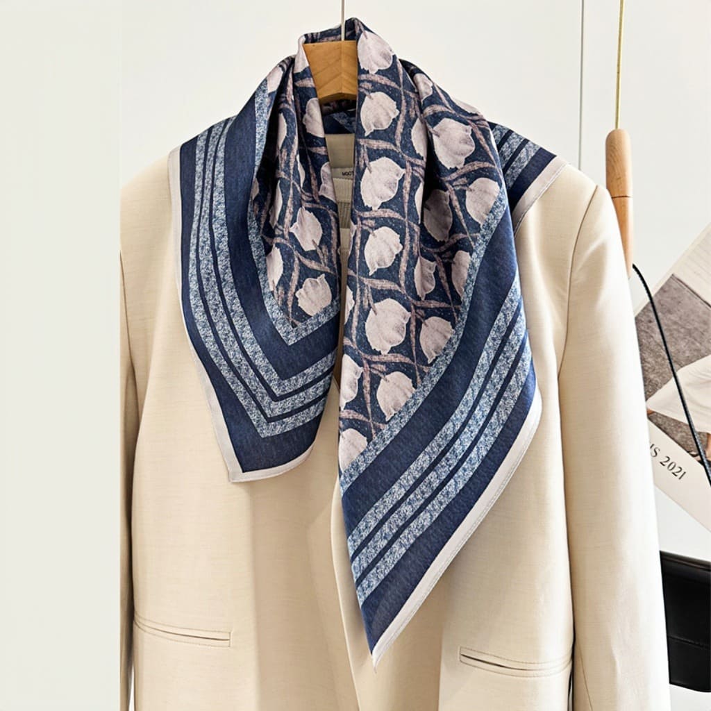 MaraSilk Pure Mulberry Silk Scarf - Square Crepe Satin MS139