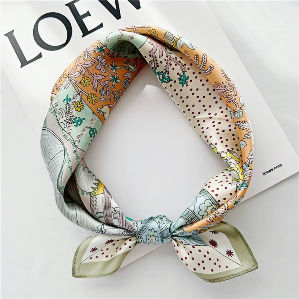 MaraSilk Pure Mulberry Silk Scarf Square Crepe Satin MS14-13