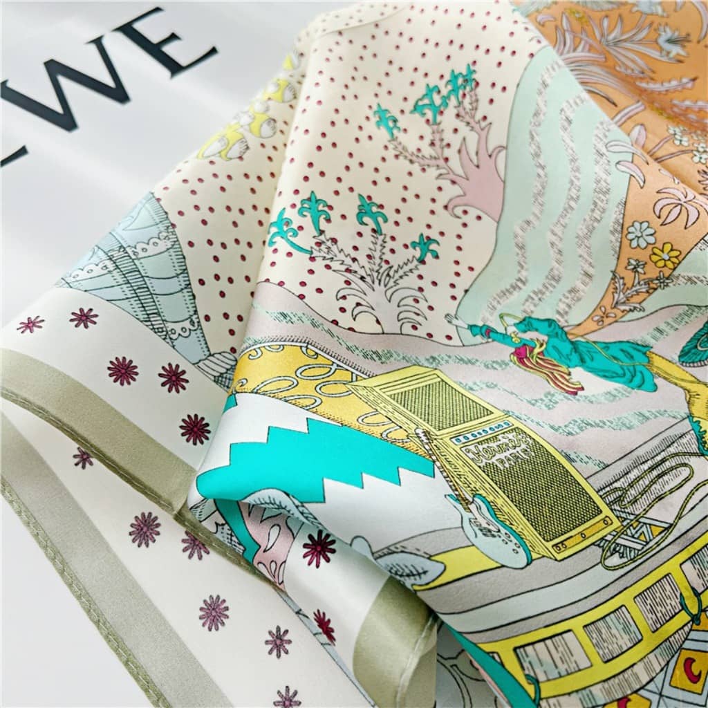 MaraSilk Pure Mulberry Silk Scarf Square Crepe Satin MS14-14