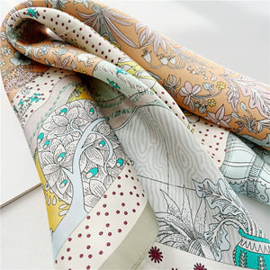 MaraSilk Pure Mulberry Silk Scarf Square Crepe Satin MS14-15