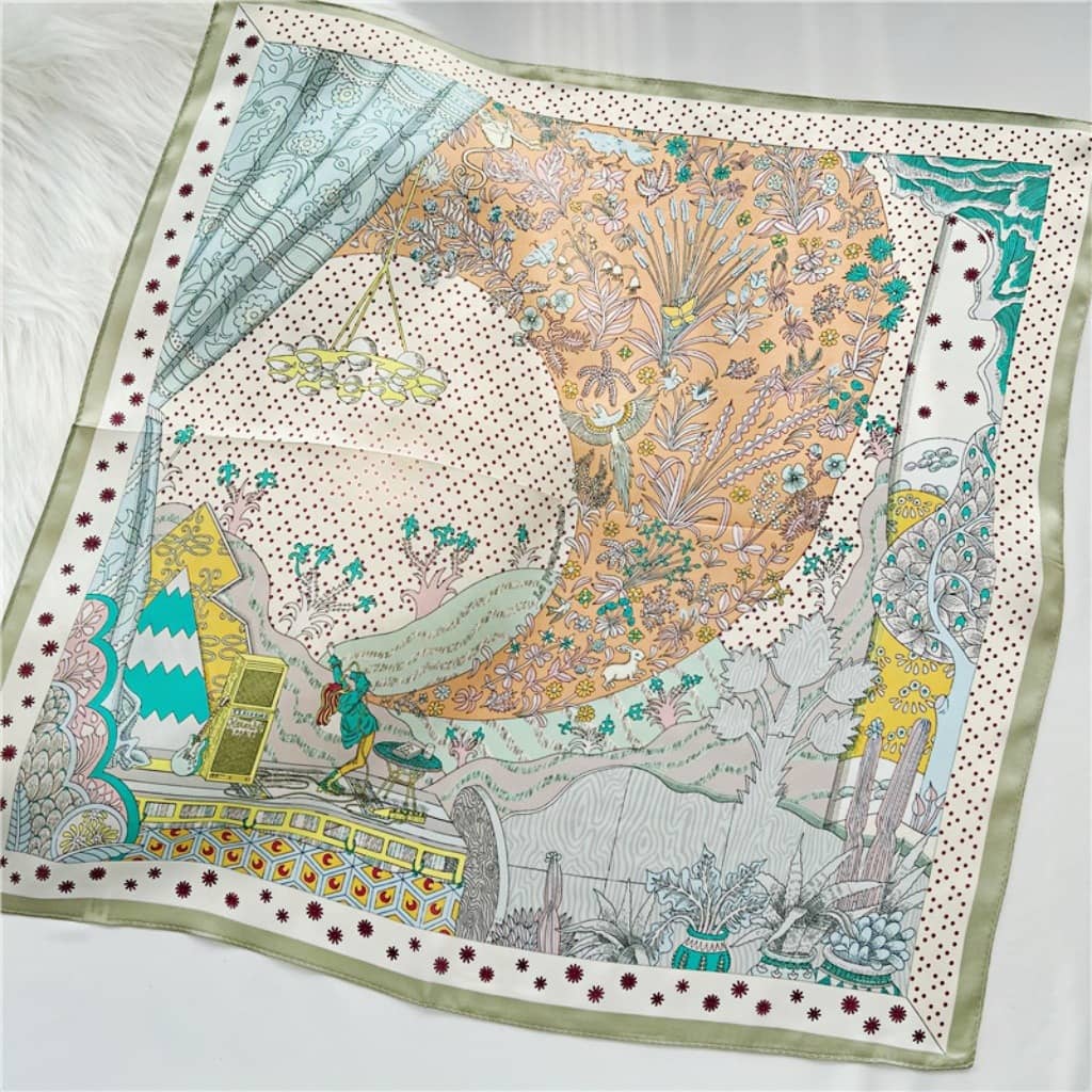 MaraSilk Pure Mulberry Silk Scarf Square Crepe Satin MS14-16