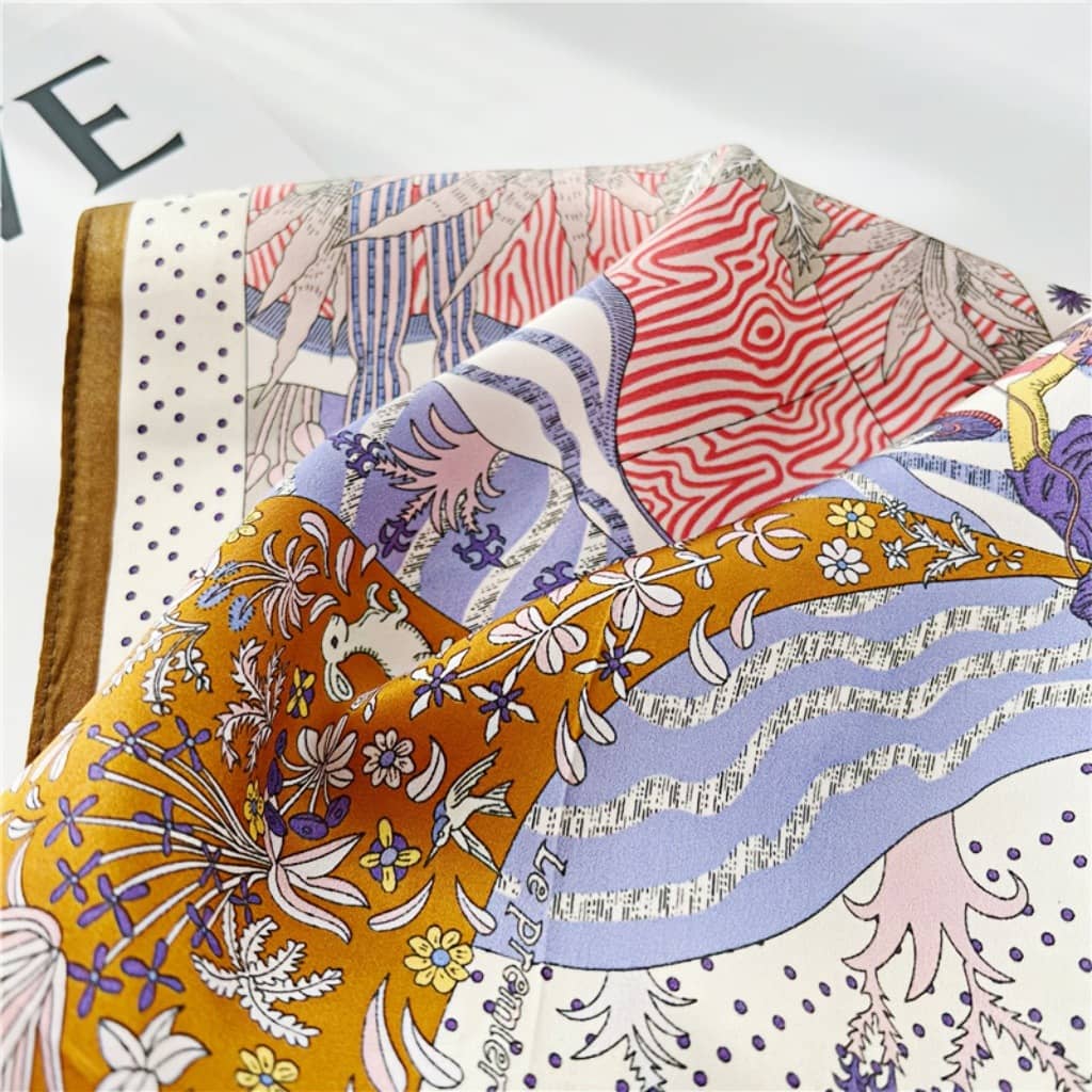 MaraSilk Pure Mulberry Silk Scarf Square Crepe Satin MS14-18