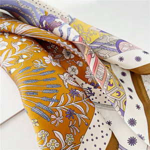 MaraSilk Pure Mulberry Silk Scarf Square Crepe Satin MS14-19