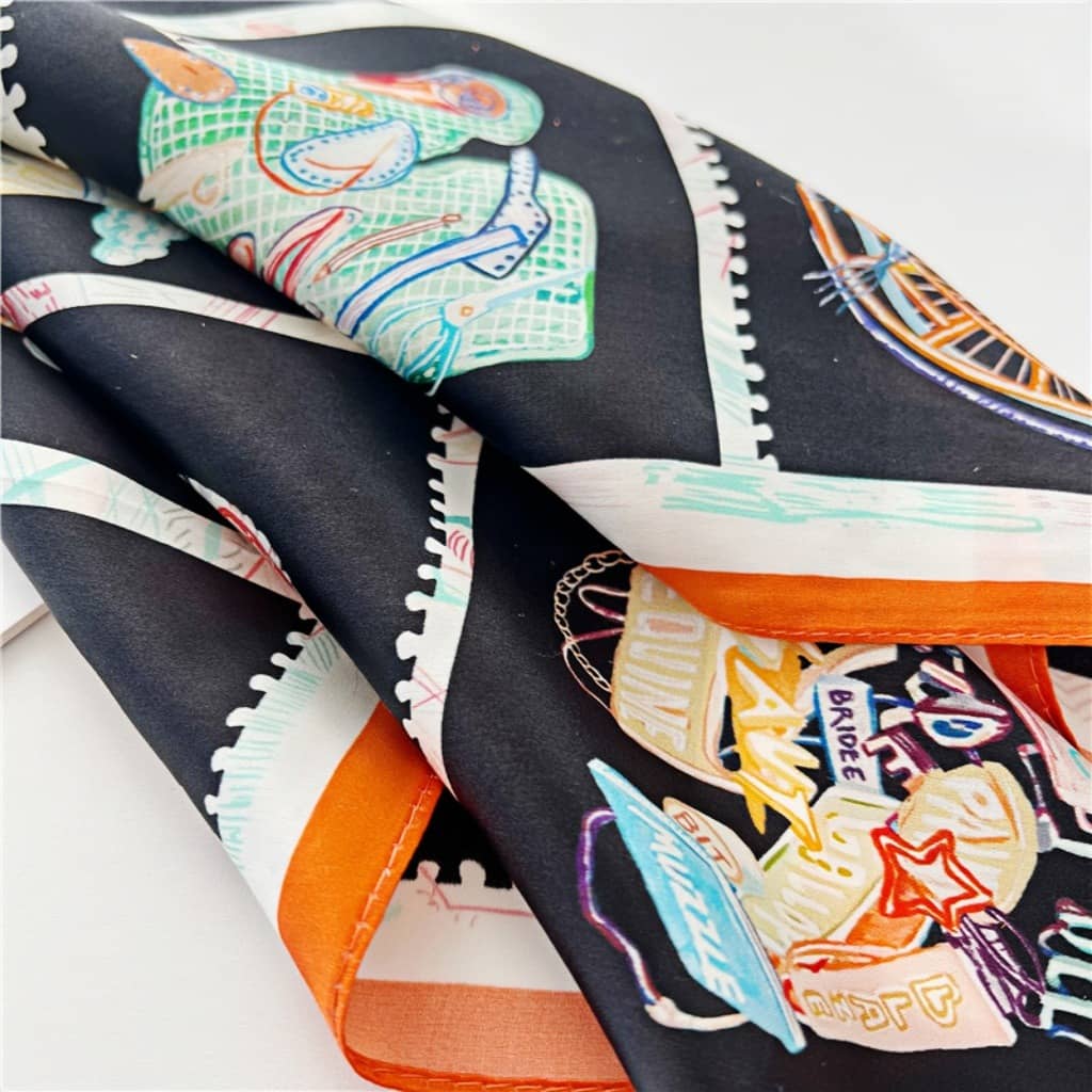 MaraSilk Pure Mulberry Silk Scarf Square Crepe Satin MS14-31