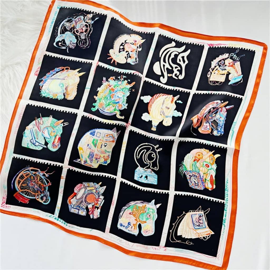 MaraSilk Pure Mulberry Silk Scarf Square Crepe Satin MS14-32