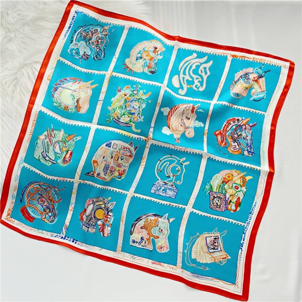 MaraSilk Pure Mulberry Silk Scarf Square Crepe Satin MS14-36