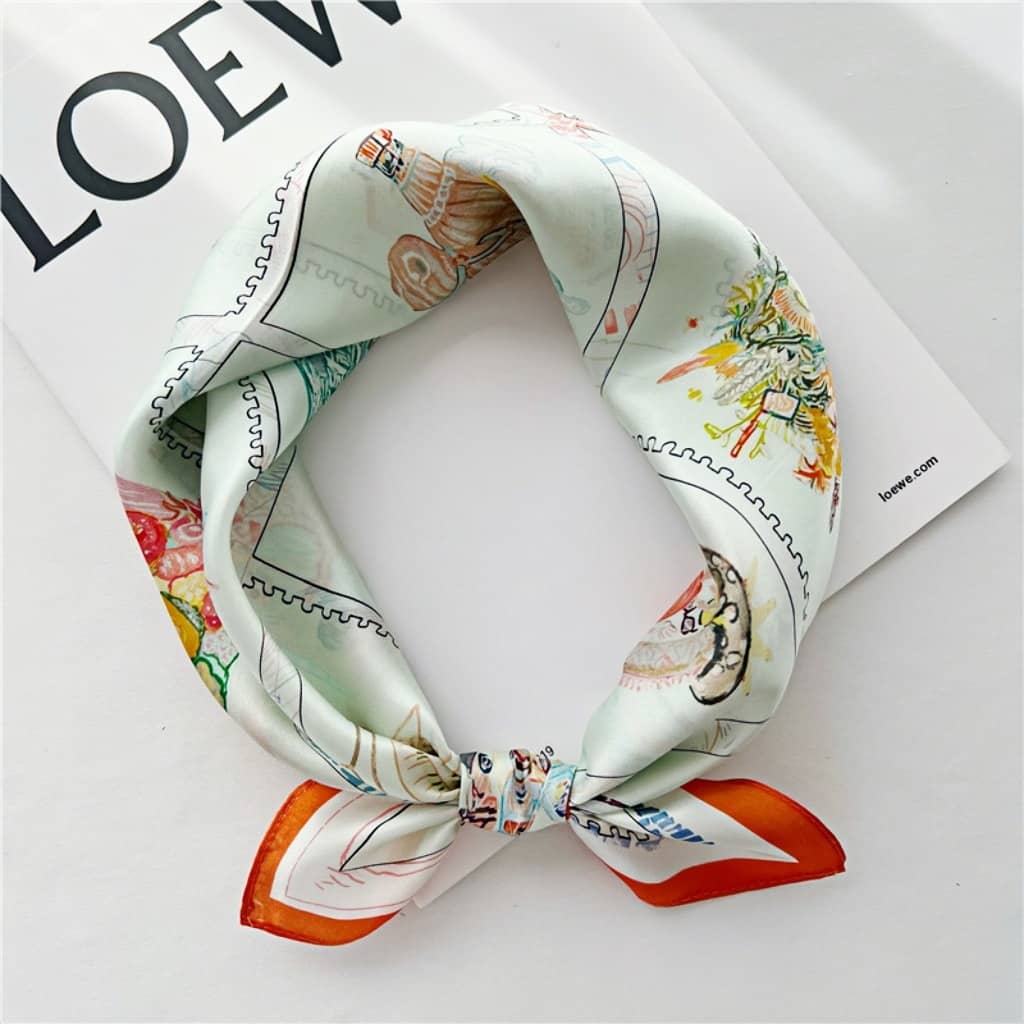 MaraSilk Pure Mulberry Silk Scarf Square Crepe Satin MS14-37