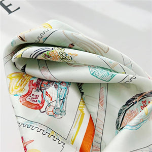 MaraSilk Pure Mulberry Silk Scarf Square Crepe Satin MS14-39