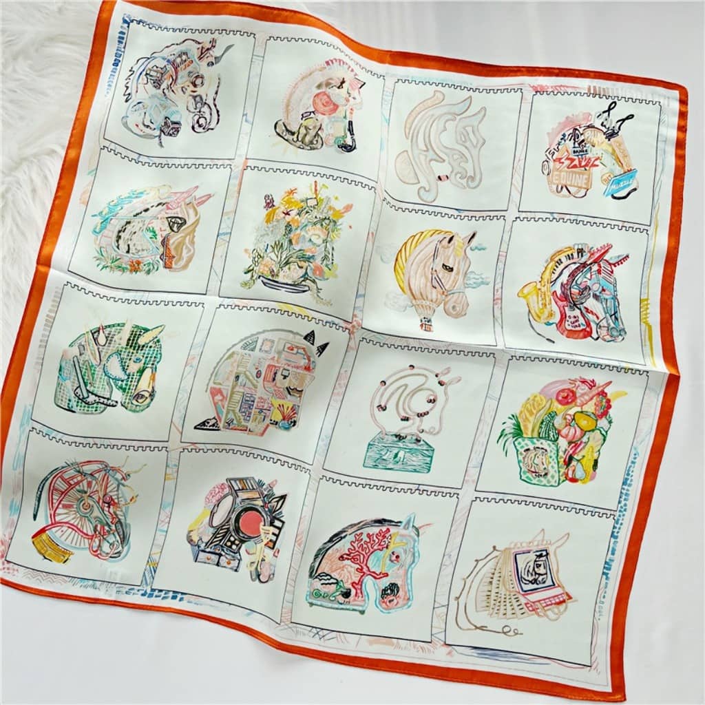 MaraSilk Pure Mulberry Silk Scarf Square Crepe Satin MS14-40