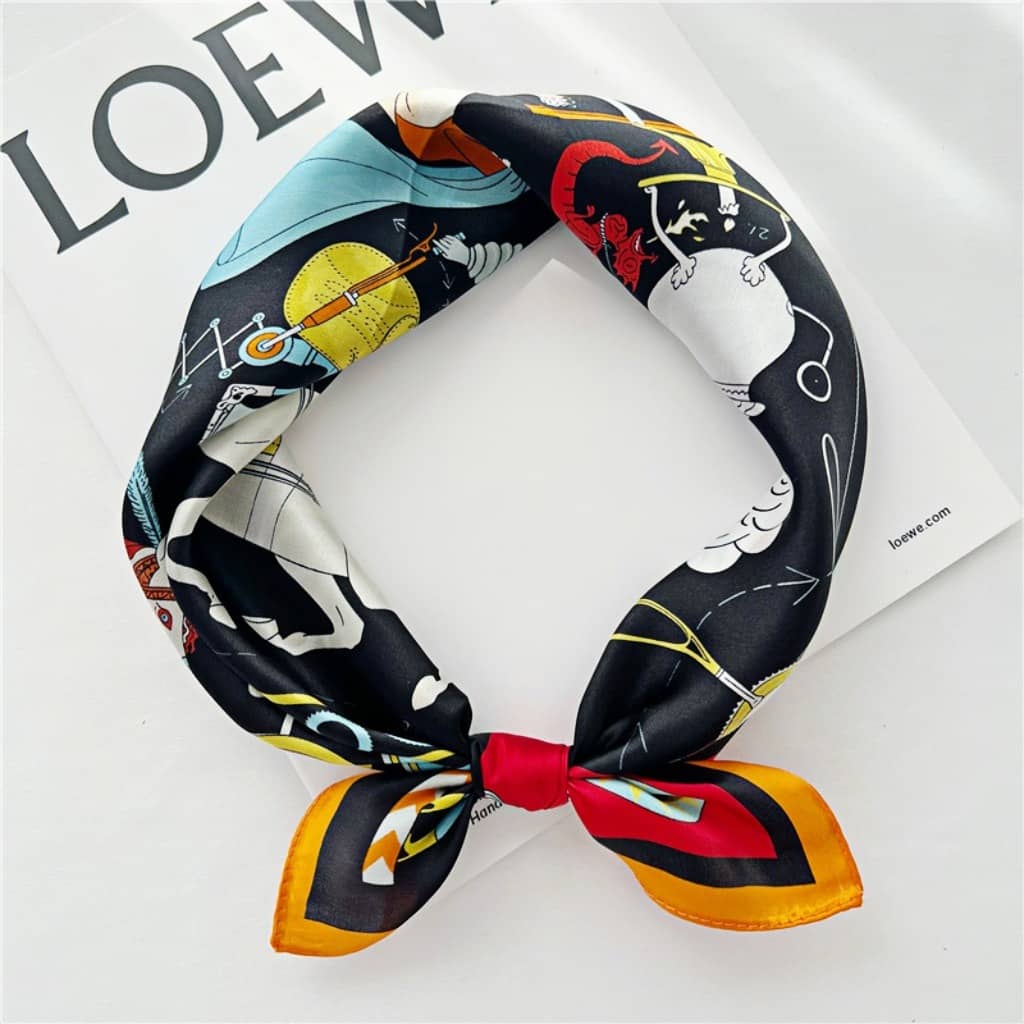 MaraSilk Pure Mulberry Silk Scarf Square Crepe Satin MS14-41