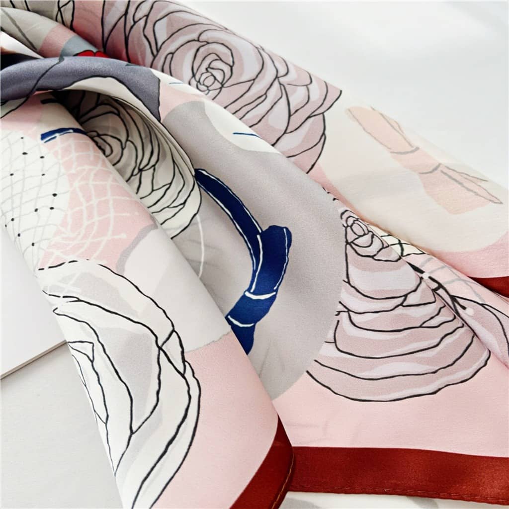 MaraSilk Pure Mulberry Silk Scarf Square Crepe Satin MS14-7