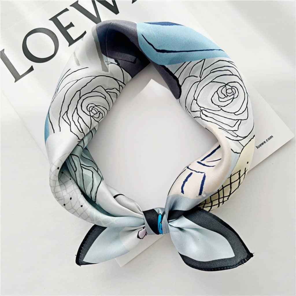 MaraSilk Pure Mulberry Silk Scarf Square Crepe Satin MS14-9