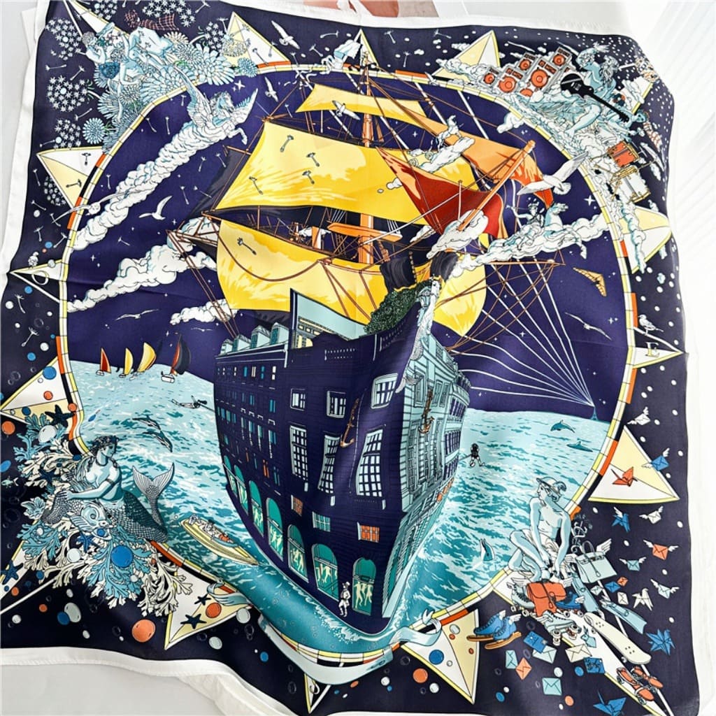 MaraSilk Pure Mulberry Silk Scarf - Square Crepe Satin MS141