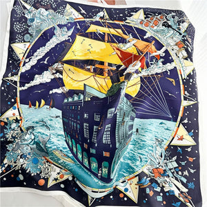 MaraSilk Pure Mulberry Silk Scarf - Square Crepe Satin MS141