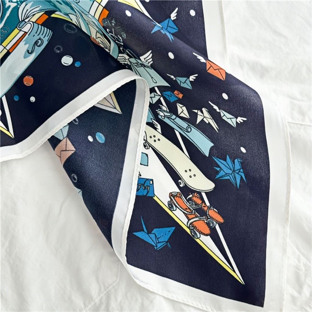 MaraSilk Pure Mulberry Silk Scarf - Square Crepe Satin MS141