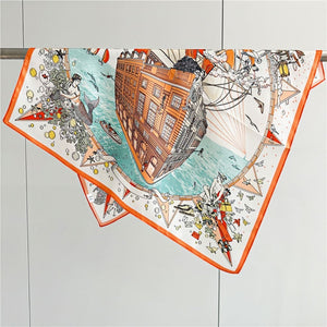 MaraSilk Pure Mulberry Silk Scarf - Square Crepe Satin MS141