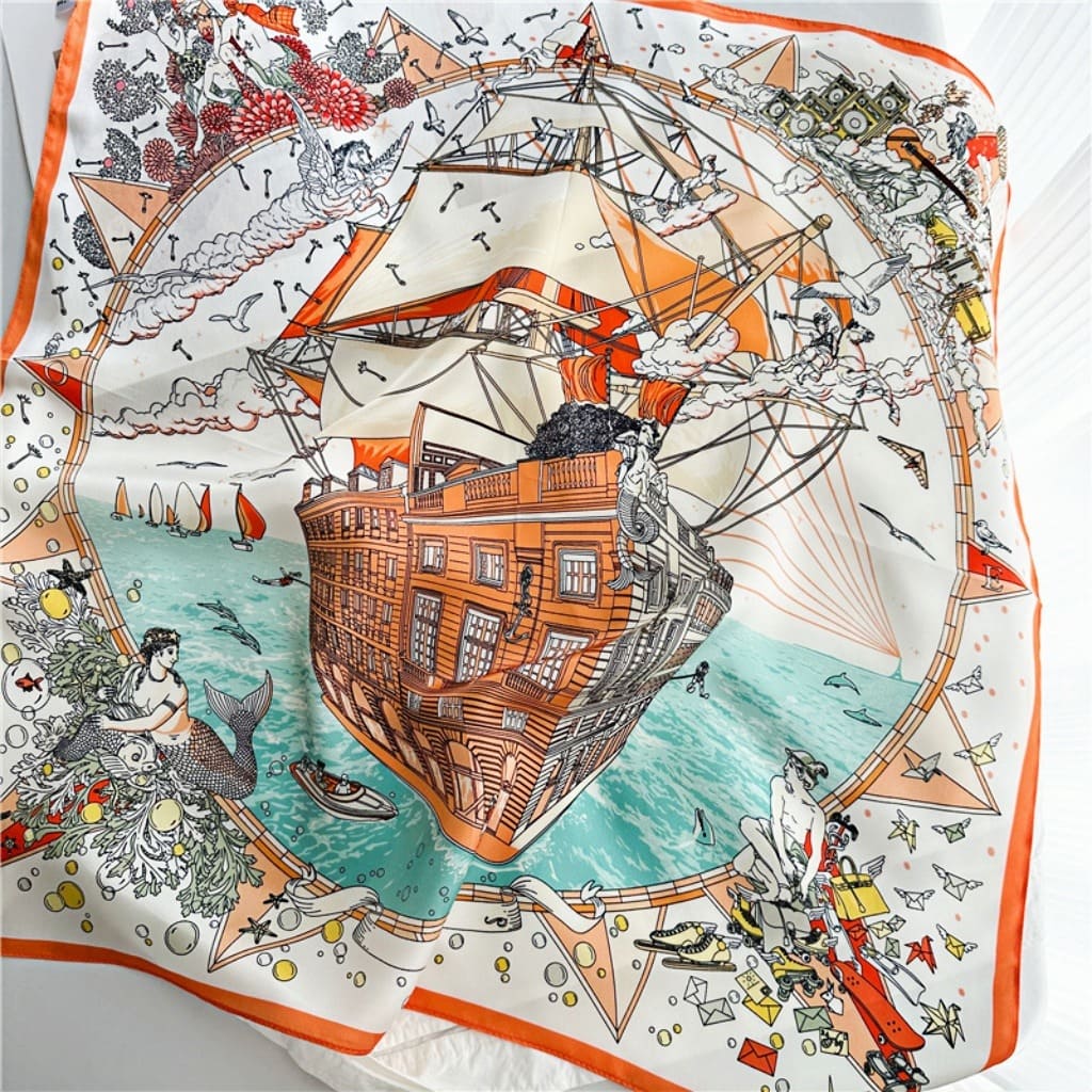 MaraSilk Pure Mulberry Silk Scarf - Square Crepe Satin MS141