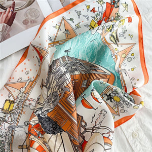 MaraSilk Pure Mulberry Silk Scarf - Square Crepe Satin MS141