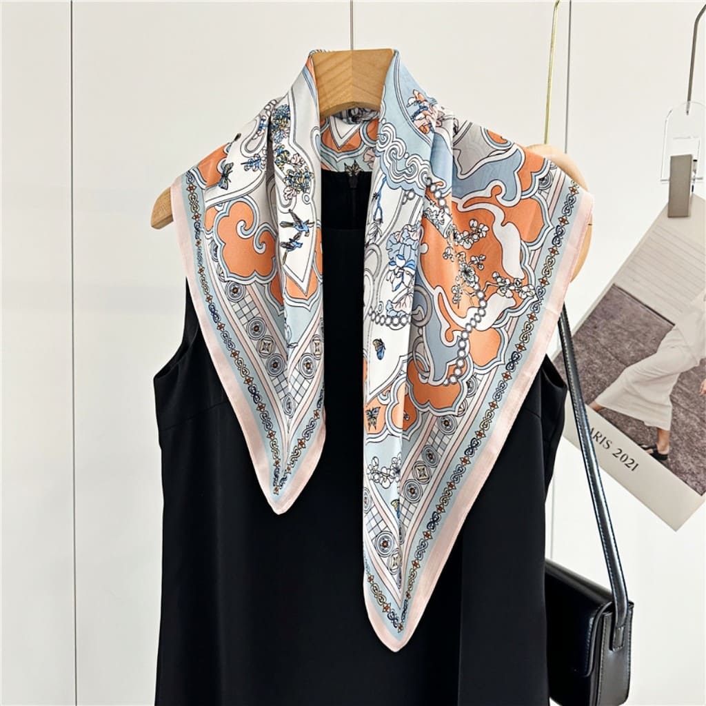 MaraSilk Pure Mulberry Silk Scarf - Square Crepe Satin MS142