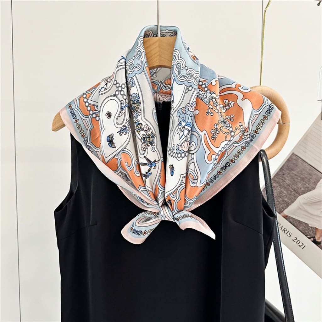 MaraSilk Pure Mulberry Silk Scarf - Square Crepe Satin MS142