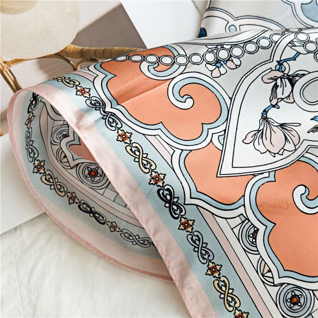 MaraSilk Pure Mulberry Silk Scarf - Square Crepe Satin MS142