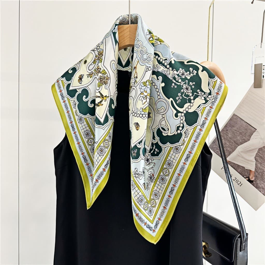 MaraSilk Pure Mulberry Silk Scarf - Square Crepe Satin MS142