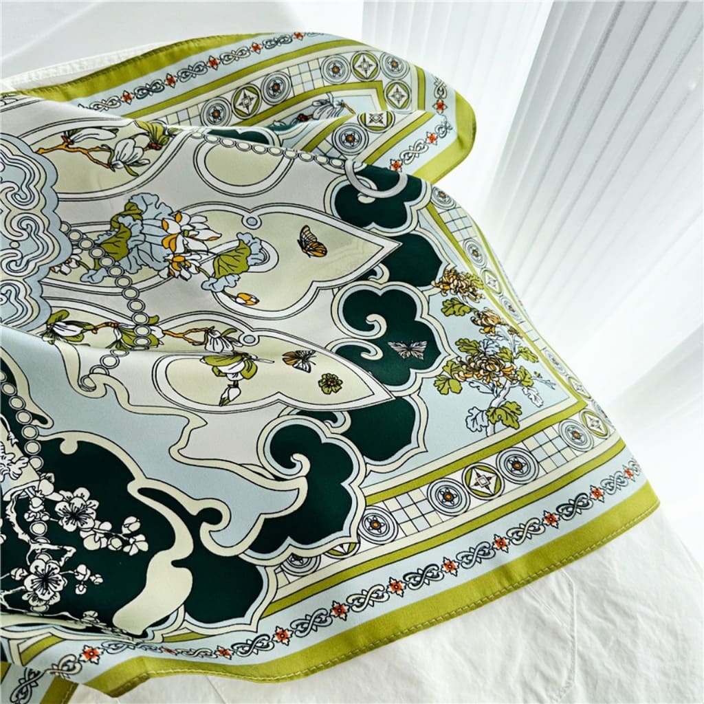 MaraSilk Pure Mulberry Silk Scarf - Square Crepe Satin MS142