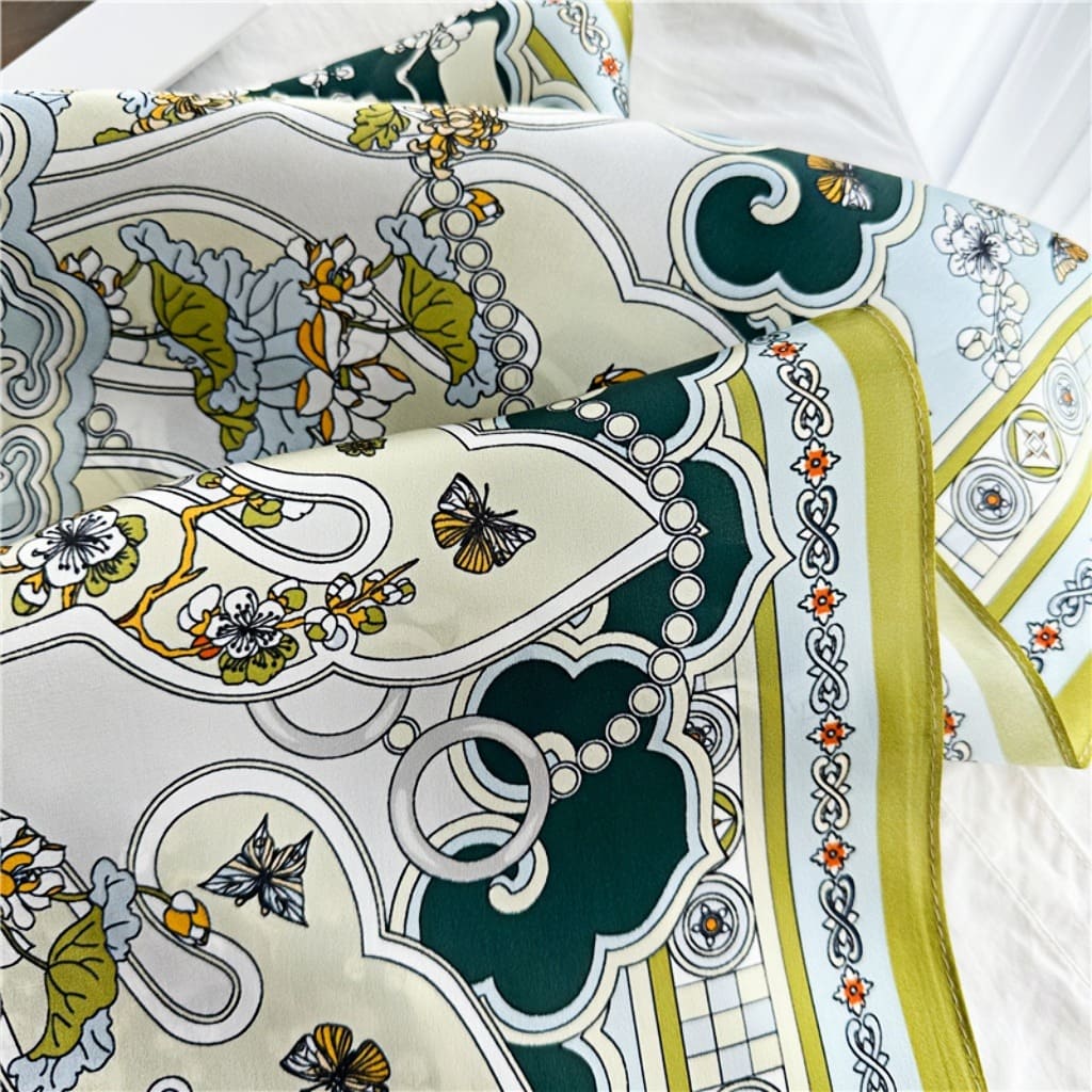 MaraSilk Pure Mulberry Silk Scarf - Square Crepe Satin MS142